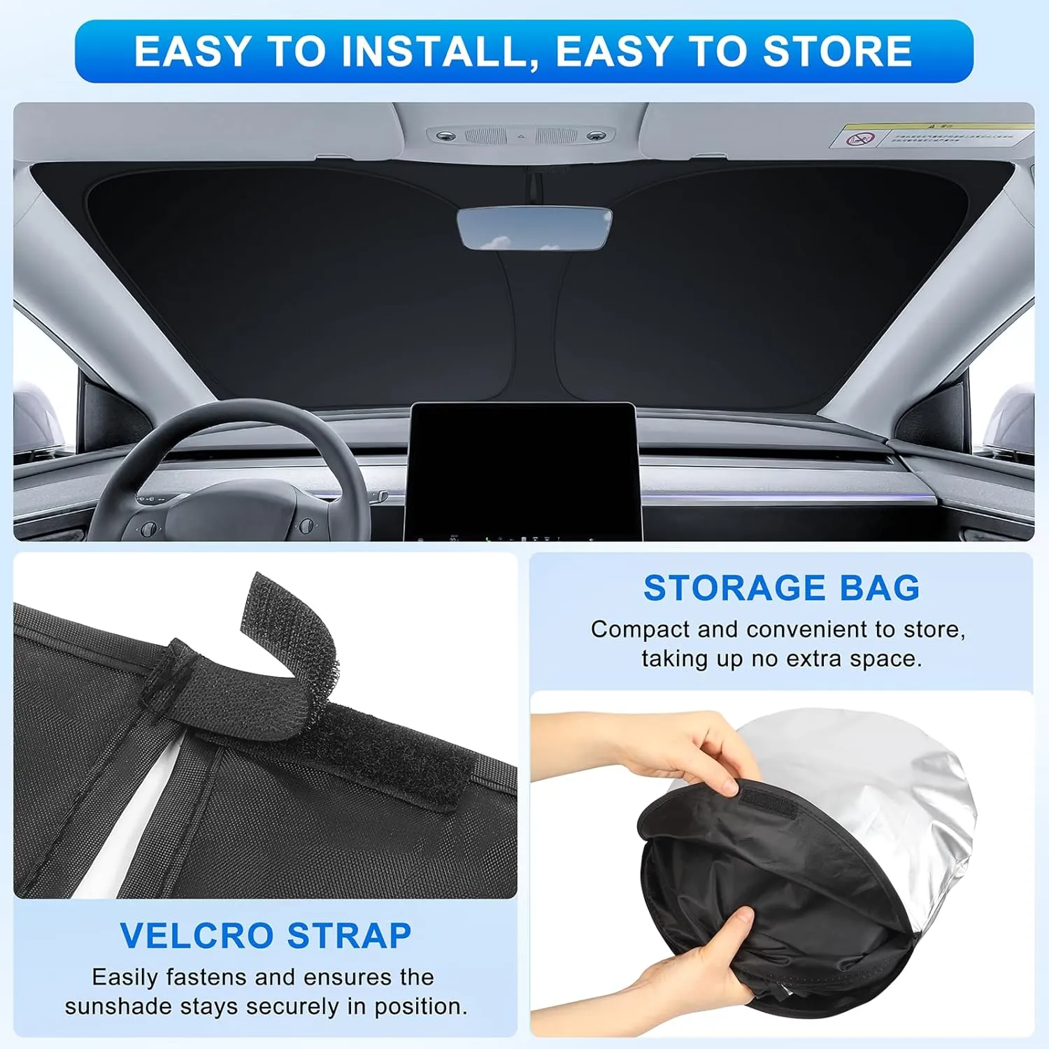 INSAUTO Foldable Windshield Sun Shade for Subaru Forester 2019-2025, Heat & UV Protection Car Sunshade with Storage Bag, Keep Interior Cool & Easy Installation