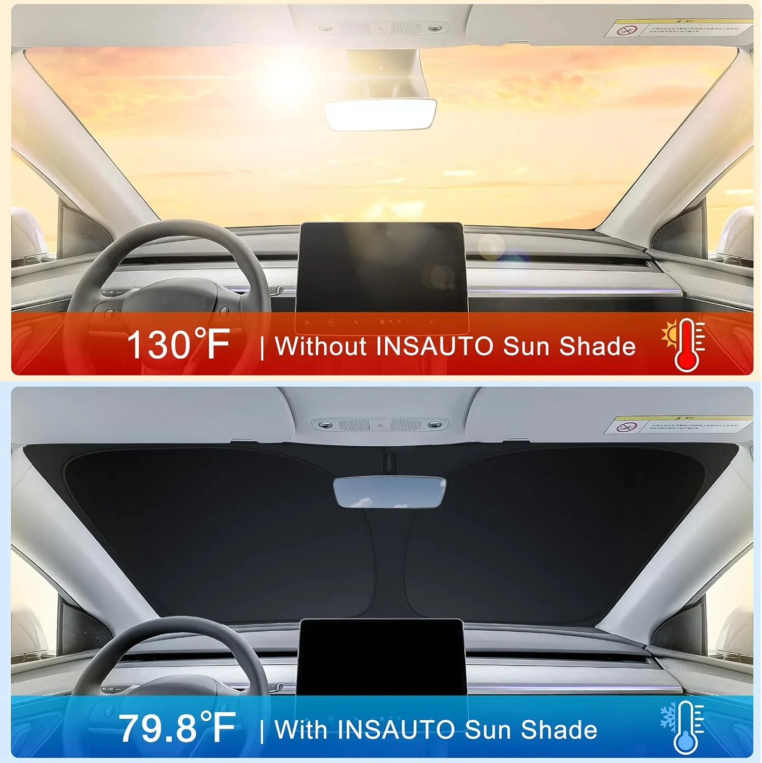 INSAUTO Foldable Windshield Sun Shade for Subaru Forester 2019-2025, Heat & UV Protection Car Sunshade with Storage Bag, Keep Interior Cool & Easy Installation