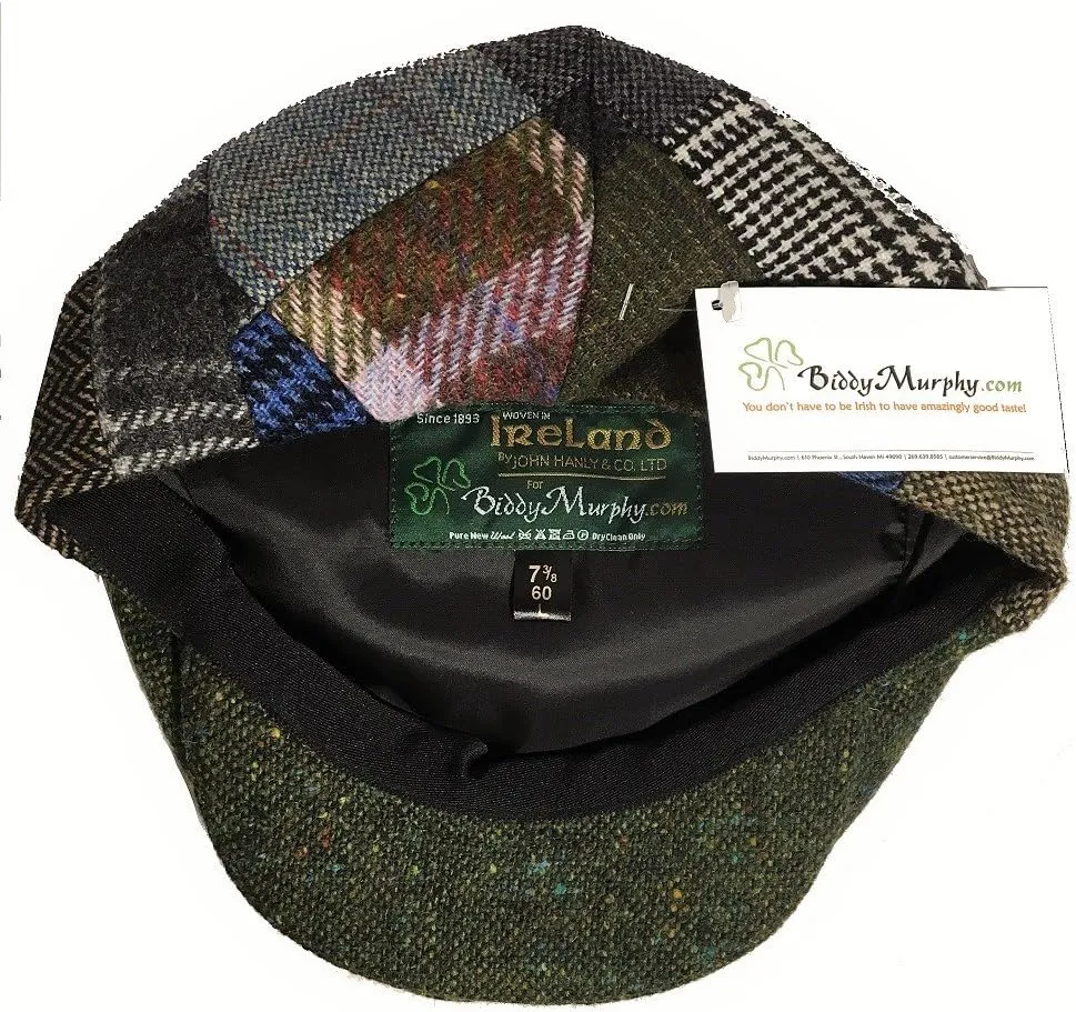 Irish Newsboy Flat Cap for Men Made in Ireland, 100% Irish Wool