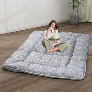 Japanese Floor Mattress,4" Thicken Japanese Floor Sleeping Pad Foldable,Futon Mattress Suitable for Camping and Guest Room (Grey, Twin (80" x 36"))