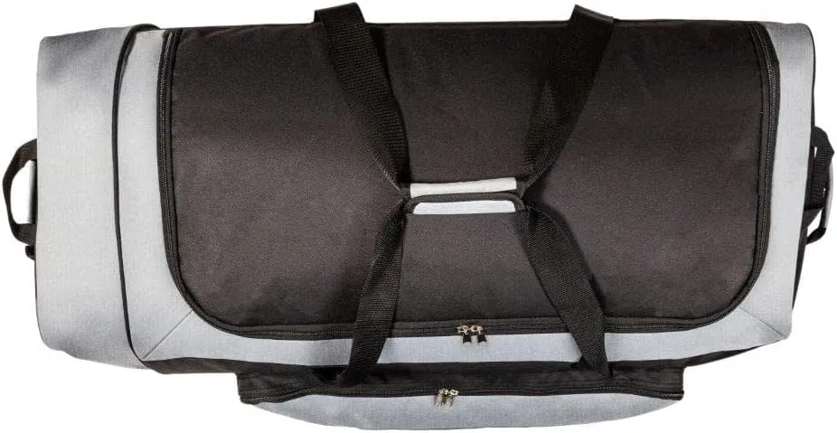 Jetstream Foldable 145L Duffle Bag with Triple Inline Wheels, Large Collapsible Duffel for Camping & Travel, Black Grey