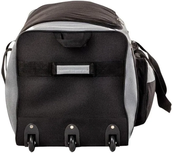 Jetstream Foldable 145L Duffle Bag with Triple Inline Wheels, Large Collapsible Duffel for Camping & Travel, Black Grey