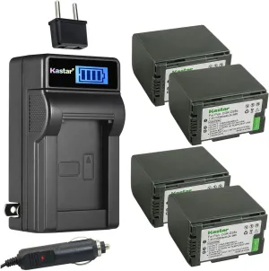 Kastar 4-Pack CGR-D28 Battery and LCD AC Charger Compatible with Panasonic CGA-D28S, CGA-D28SE/1B, CGA-D320, CGA-D320A/1B, CGA-D320E/1B, CGR-D28, CGR-D28A/1B, CGR-D28R, CGR-D28S, CGR-D28SE/1B Battery
