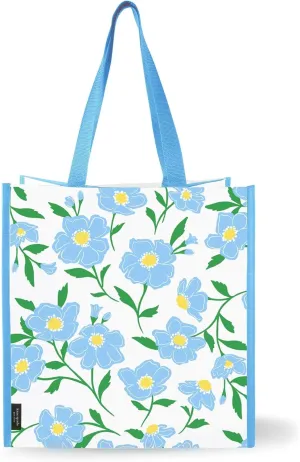 kate spade new york Reusable Shopping Bag, Grocery Tote with Shoulder Straps, Large Collapsible Tote, Sunshine Floral