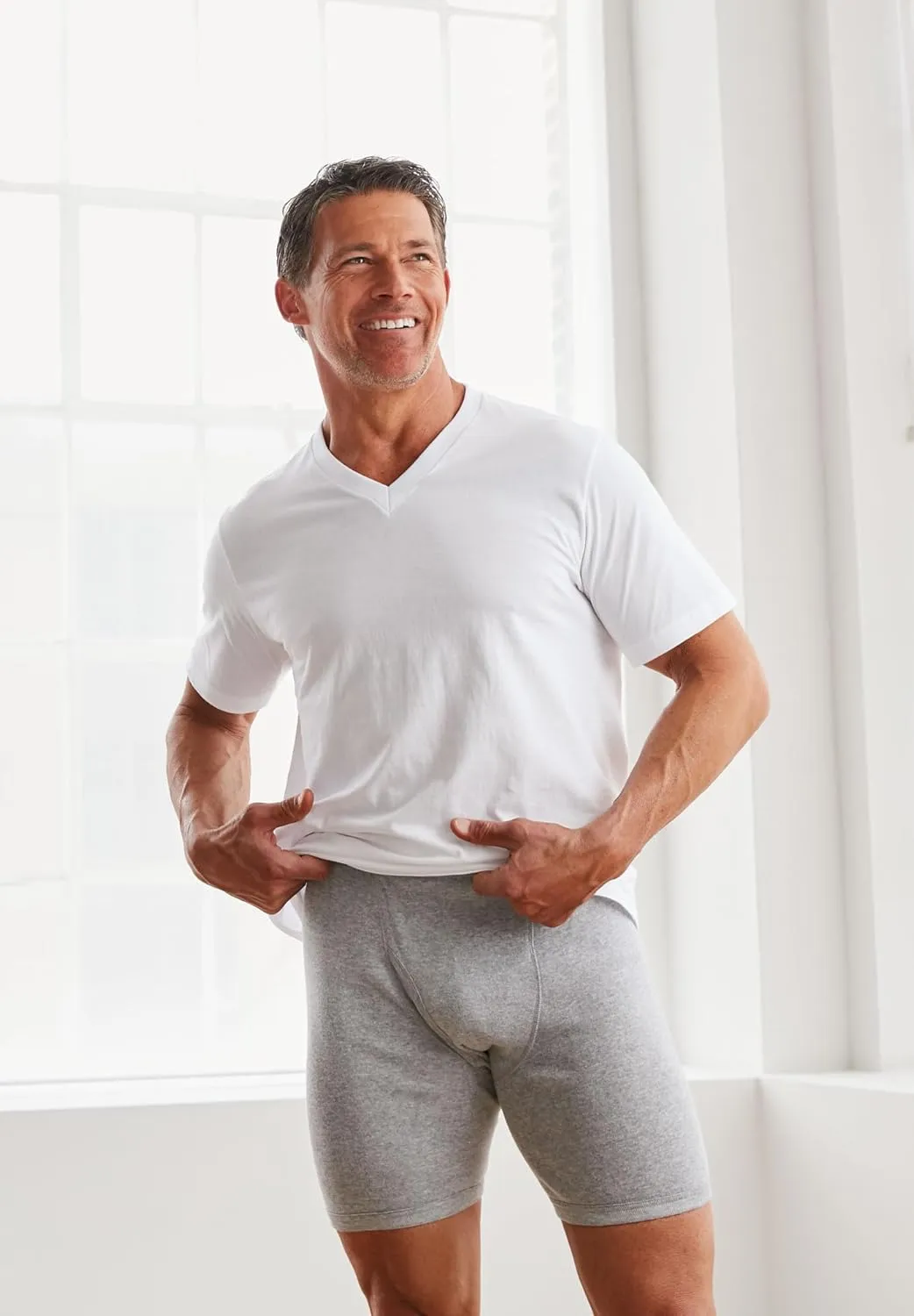 KingSize Men's Big & Tall Cotton V-Neck Undershirt 3-Pack