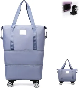 Klarson Expandable Bag With Wheels,Klarson Travel Bag,Klarson Duffle Bag,Foldable Duffle Bag With Wheels,Collapsible Luggage With Wheels,Collapsible Luggage,Foldable Suitcase (Blue)