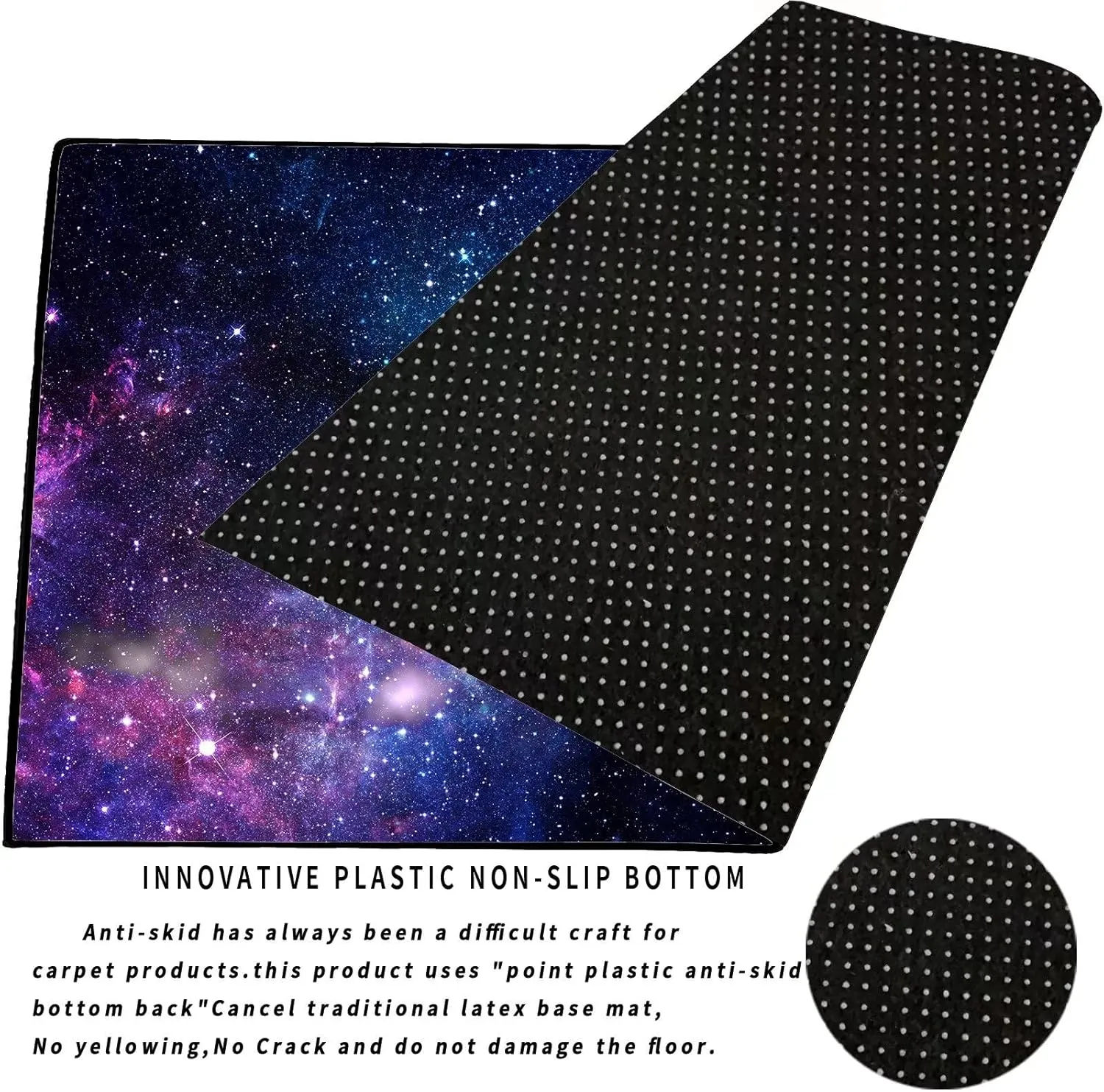 kxry 2 * 3 Feet Galaxy Soft Area Rugs for Kids Girls Boys Blue and Purple Outer Space Starry Sky Universe Floor Carpet for Living Room Bedroom Dorms Nursery Rooms Home Decor Aesthetic