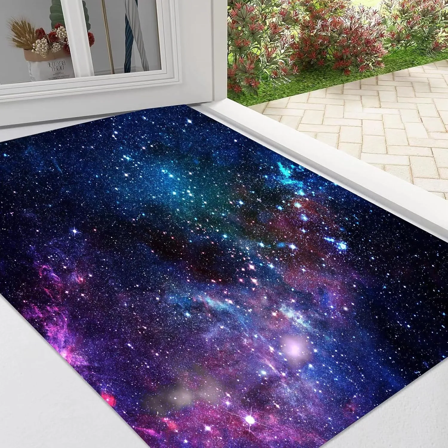 kxry 2 * 3 Feet Galaxy Soft Area Rugs for Kids Girls Boys Blue and Purple Outer Space Starry Sky Universe Floor Carpet for Living Room Bedroom Dorms Nursery Rooms Home Decor Aesthetic