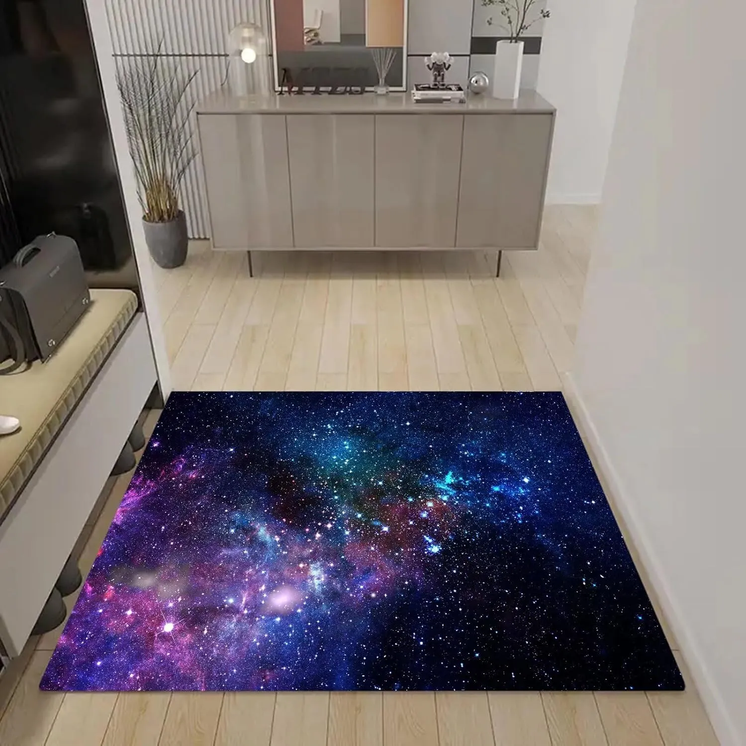 kxry 2 * 3 Feet Galaxy Soft Area Rugs for Kids Girls Boys Blue and Purple Outer Space Starry Sky Universe Floor Carpet for Living Room Bedroom Dorms Nursery Rooms Home Decor Aesthetic
