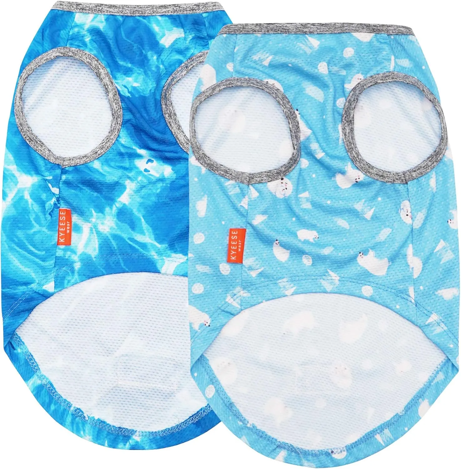 KYEESE 2 Pack Dog Cooling Shirts Breathable Instant Cooling Dogs Vest Lightweight for Summer Dog Clothes