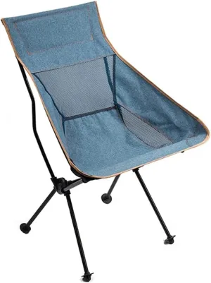 KYUSAR Camping Chair Outdoor Chair Foldable Chair Fishing Chair Folding Portable Outdoor Leisure Recliner Oxford Cloth Breathable Stool with High Back Folding Camping Chair