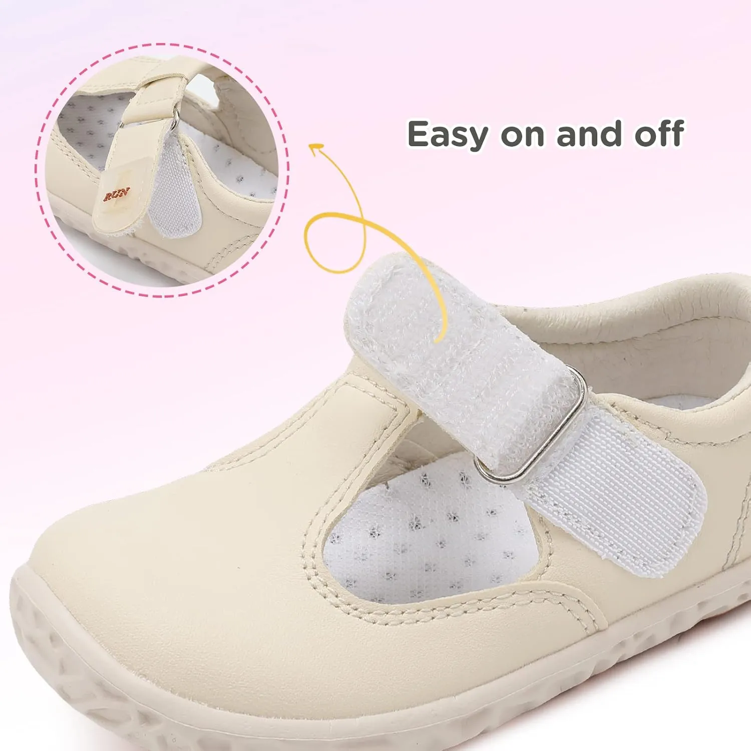 L-RUN Toddler Girls Dress Shoes Lightweight Mary Jane Shoes for Girls Anti-Slip School Shoes for Toddler Girls