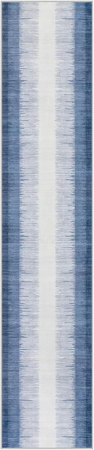 Lahome Ombre 2.5x12 Runners for Hallways Non Slip, Washable Long Hallway Runner Rug 12 ft Ultra-Thin, Modern Print Indoor Blue Home Decor for Kitchen Bedroom Bathroom Laundry
