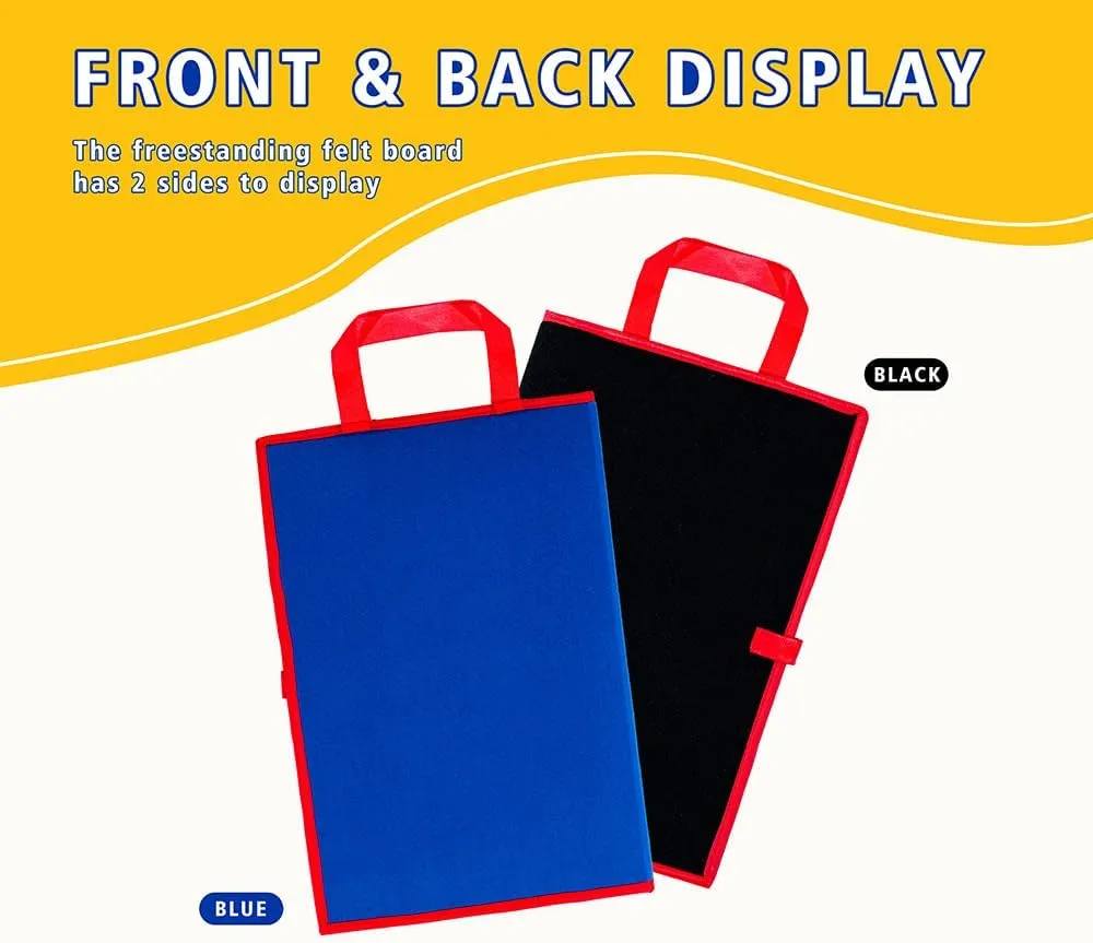 Large Felt Board for Toddlers, Double-Sided Foldable Felt Flannel Board for Classroom, Felt Story Board for Toddlers Kids as Felt Stories Activities Interactive Play Kits for Daycare Busy Board