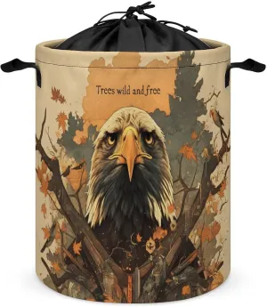 Laundry Hampers, Large Drawstring Laundry Bag, Removable Laundry Bags, Collapsible Storage Bin with Handles for Home Organization, Kids Room, Nursery Carnivore