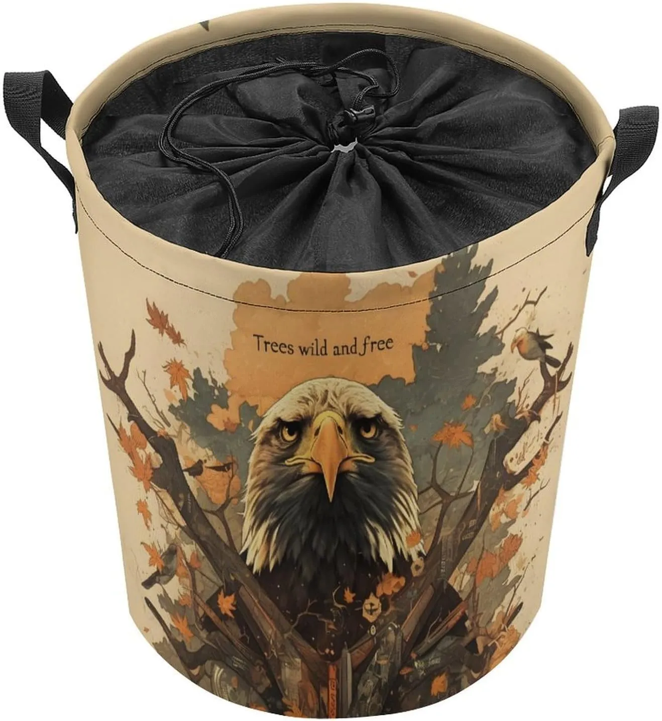 Laundry Hampers, Large Drawstring Laundry Bag, Removable Laundry Bags, Collapsible Storage Bin with Handles for Home Organization, Kids Room, Nursery Carnivore