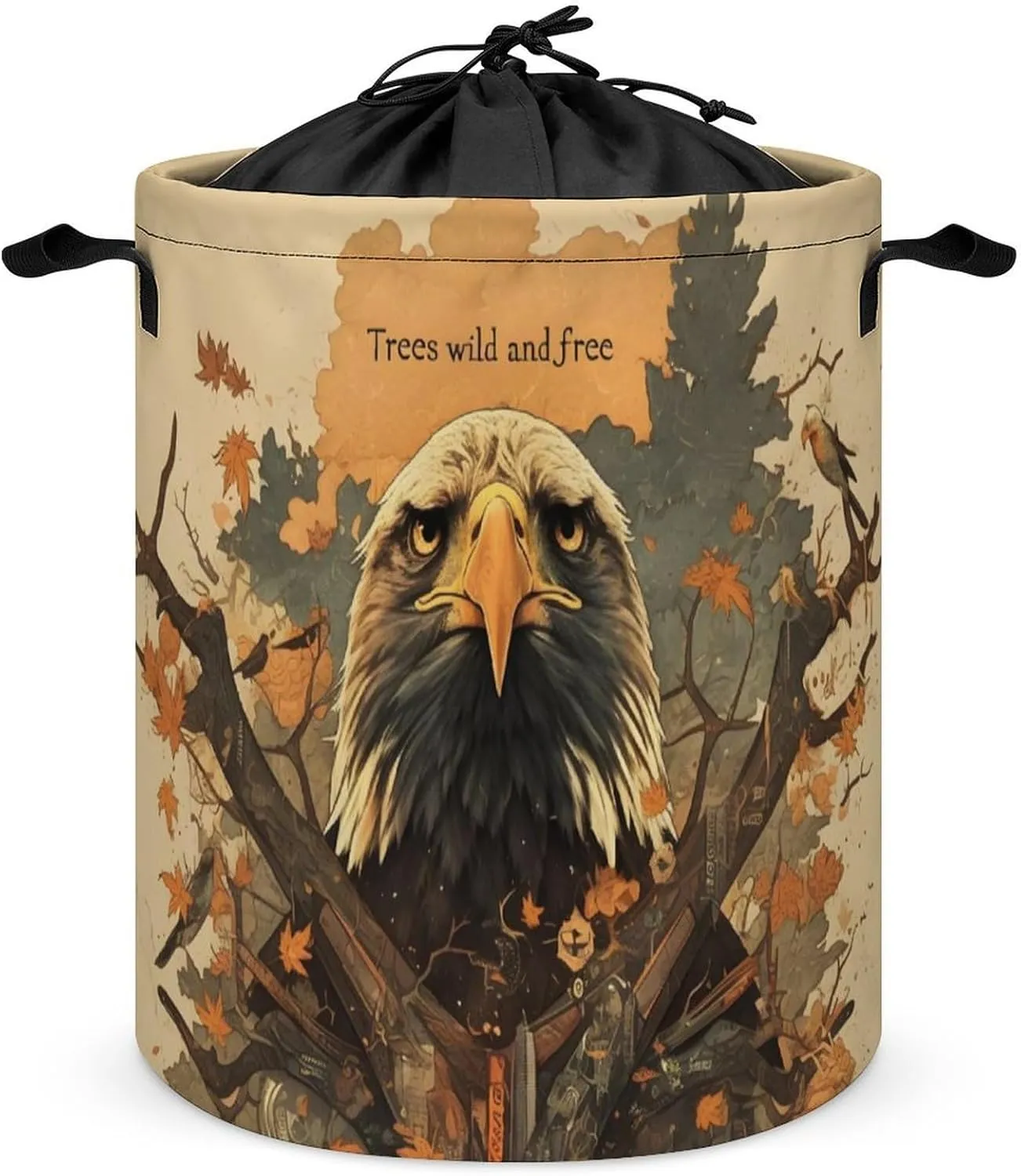 Laundry Hampers, Large Drawstring Laundry Bag, Removable Laundry Bags, Collapsible Storage Bin with Handles for Home Organization, Kids Room, Nursery Carnivore