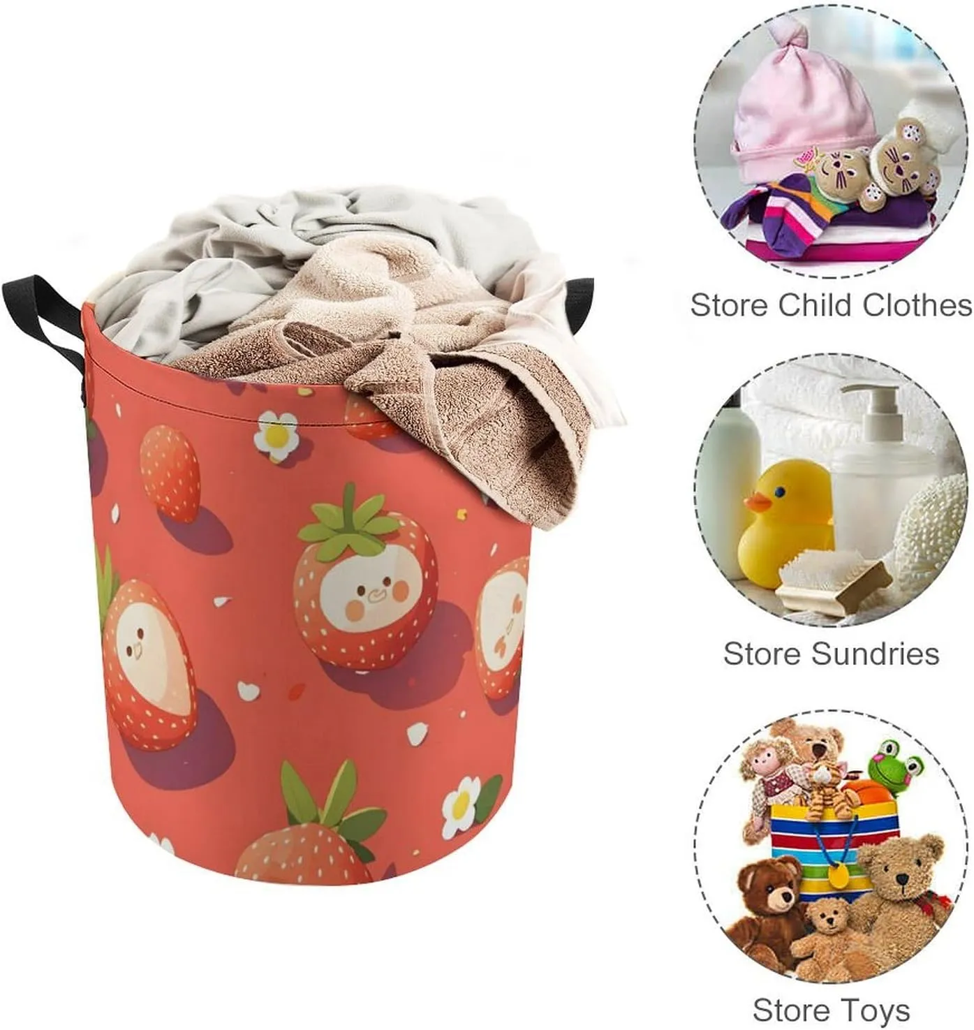 Laundry Hampers, Large Drawstring Laundry Bag, Removable Laundry Bags, Collapsible Storage Bin with Handles for Home Organization, Kids Room, Nursery Natural Foods