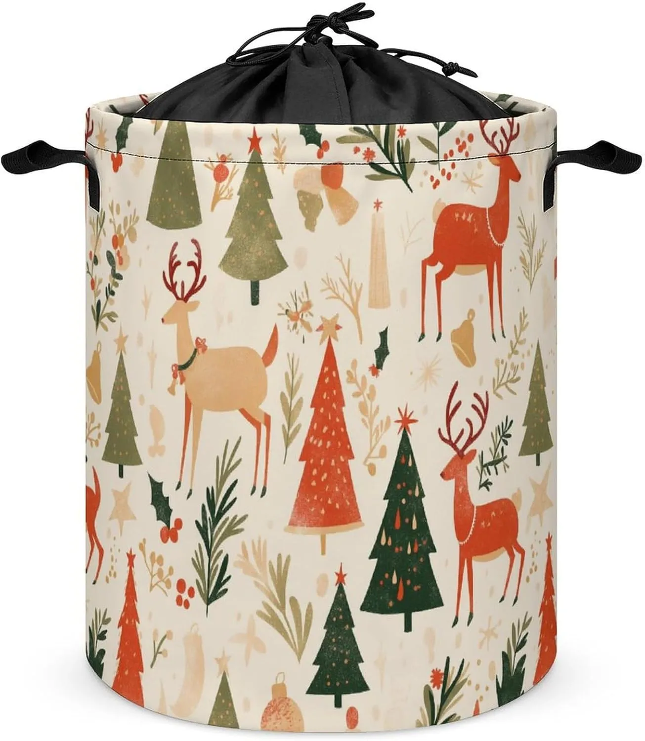 Laundry Hampers, Large Drawstring Laundry Bag, Removable Laundry Bags, Collapsible Storage Bin with Handles for Home Organization, Kids Room, Nursery Nature