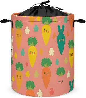 Laundry Hampers, Large Drawstring Laundry Bag, Removable Laundry Bags, Collapsible Storage Bin with Handles for Home Organization, Kids Room, Nursery Pattern