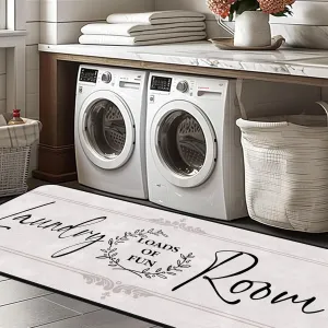 Laundry Room Rug Runner, 24"x72" Machine Washable Modern Solid Design Non-Slip Mat for Hallway, Kitchen, Bedroom, Living Room, Garage, Patio