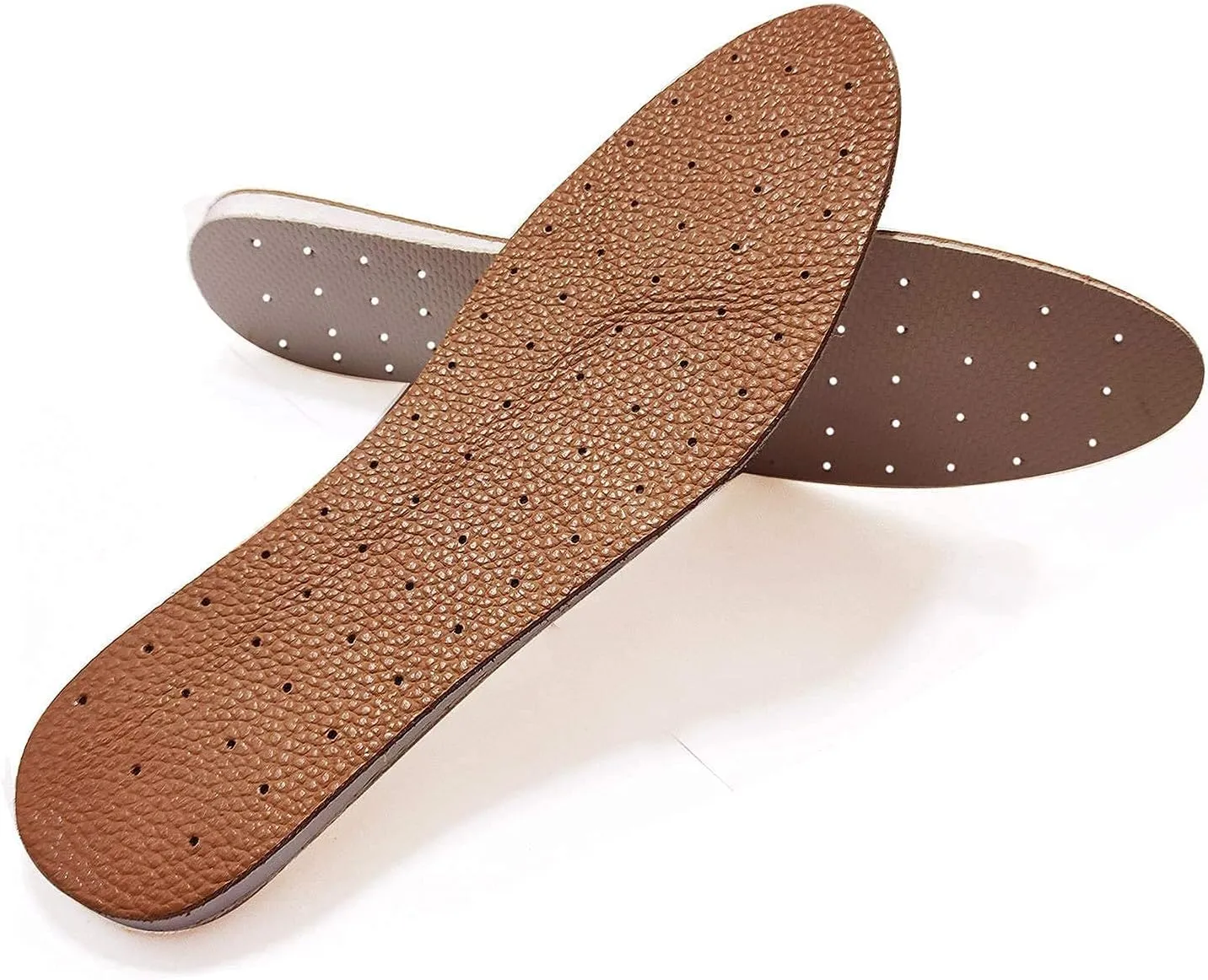 Leather Insole Invisible Increase Insoles 1cm 1.5cm 2cm Height For Casual Sneaker Sport Shoes Men Or Women(8.5#/10.4''--1cm Height, Brown)