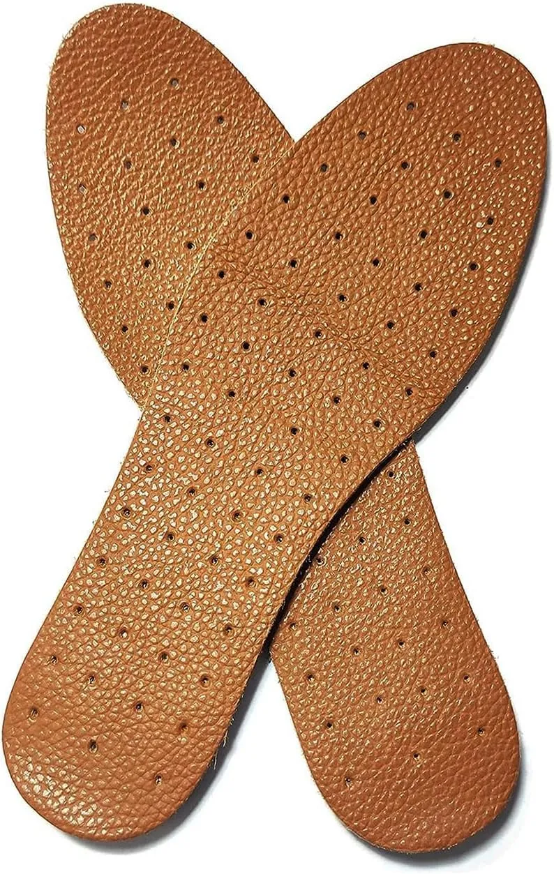 Leather Insole Invisible Increase Insoles 1cm 1.5cm 2cm Height For Casual Sneaker Sport Shoes Men Or Women(8.5#/10.4''--1cm Height, Brown)