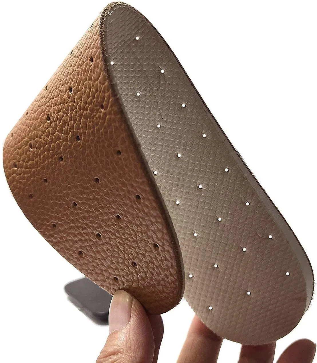 Leather Insole Invisible Increase Insoles 1cm 1.5cm 2cm Height For Casual Sneaker Sport Shoes Men Or Women(8.5#/10.4''--1cm Height, Brown)