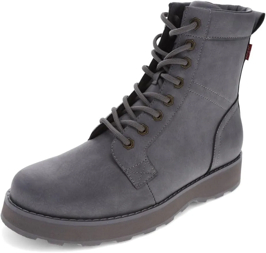 Levi's Mens Greyson UL Vegan Leather Lace Up Rugged Casual Boot, Grey Mono, 9 M