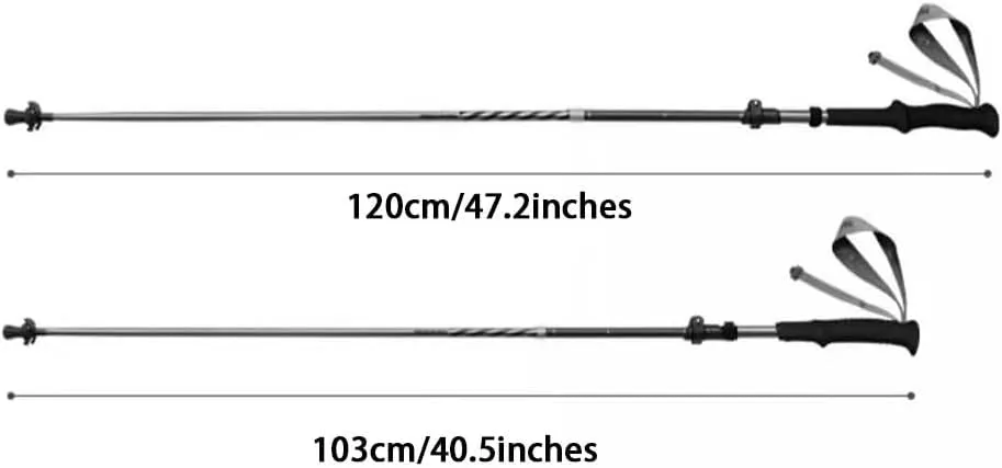 Lightweight Trekking Poles, 7075 Aluminum Alloy   3K Carbon Fiber, Walking Sticks with Nylon Flip Lock, for Hiking, Camping