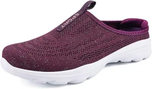 LLTMALL Women's Lightweight Closed Toe Slippers Slip-on Backless Sneakers Mesh Mule Shoes