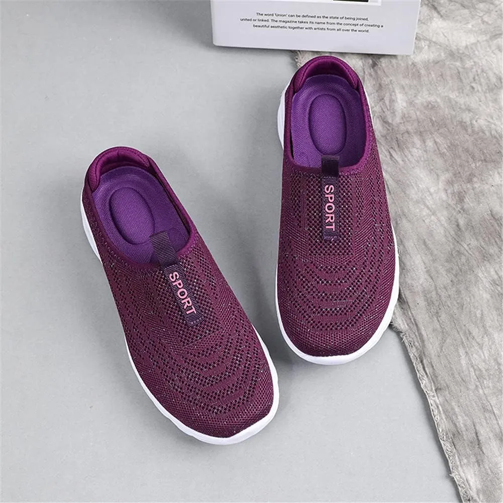 LLTMALL Women's Lightweight Closed Toe Slippers Slip-on Backless Sneakers Mesh Mule Shoes