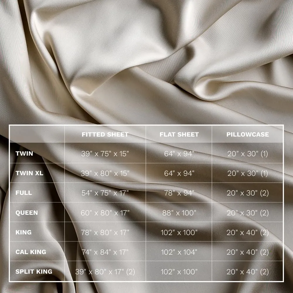 LUXOME Luxury Sheet Set | 100% Rayon (Viscose) from Bamboo | King Size - Dune | Deep Pockets | 4-Piece Set (Fitted, Flat, 2 Pillowcases)
