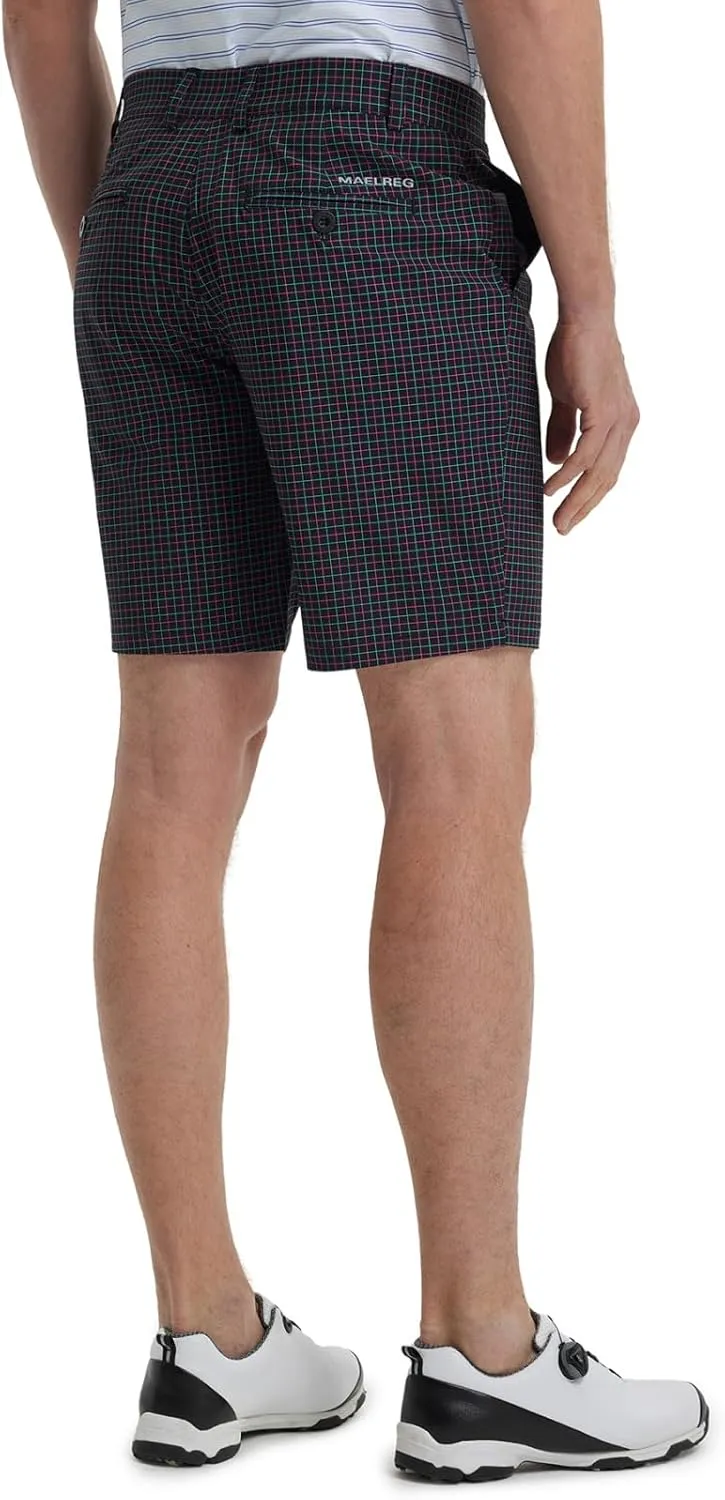 M MAELREG Golf Shorts Men Print Quick Dry 9" Stretch Lightweight Water-Resistant Flex Flat Front Fashion Mens Shorts Casual