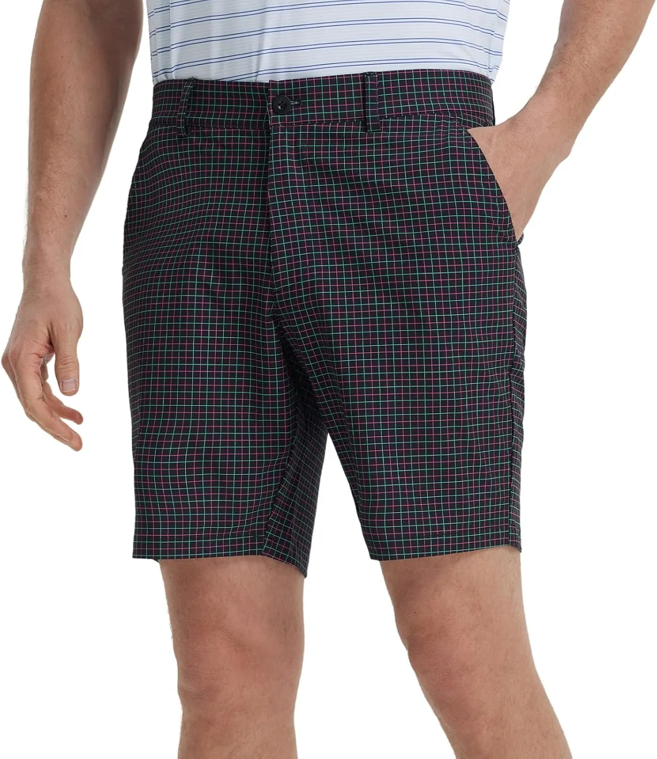 M MAELREG Golf Shorts Men Print Quick Dry 9" Stretch Lightweight Water-Resistant Flex Flat Front Fashion Mens Shorts Casual