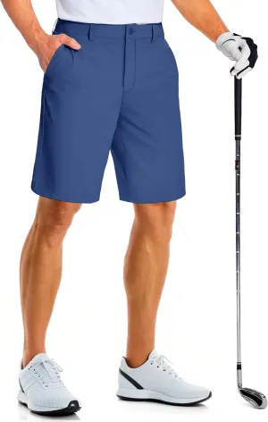 MAGCOMSEN Men's Golf Shorts 9 Inch Inseam Quick Dry Casual Shorts Stretch Hiking Dress Work Shorts with 4 Pockets Flat Front
