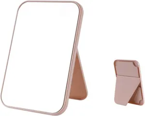 Makeup Mirror Household Makeup Mirror Desktop Foldable Standing High-Definition Makeup Mirror Portable Square Makeup Mirror Beauty Mirror(Pink,Small)