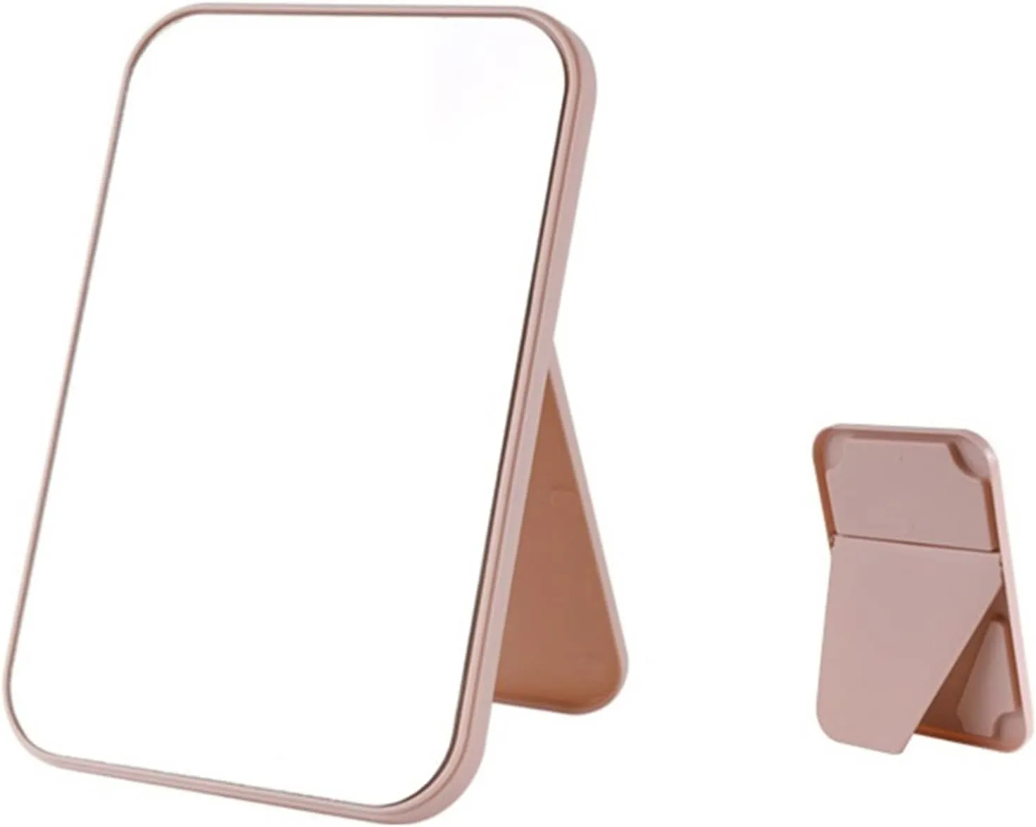 Makeup Mirror Household Makeup Mirror Desktop Foldable Standing High-Definition Makeup Mirror Portable Square Makeup Mirror Beauty Mirror(Pink,Small)