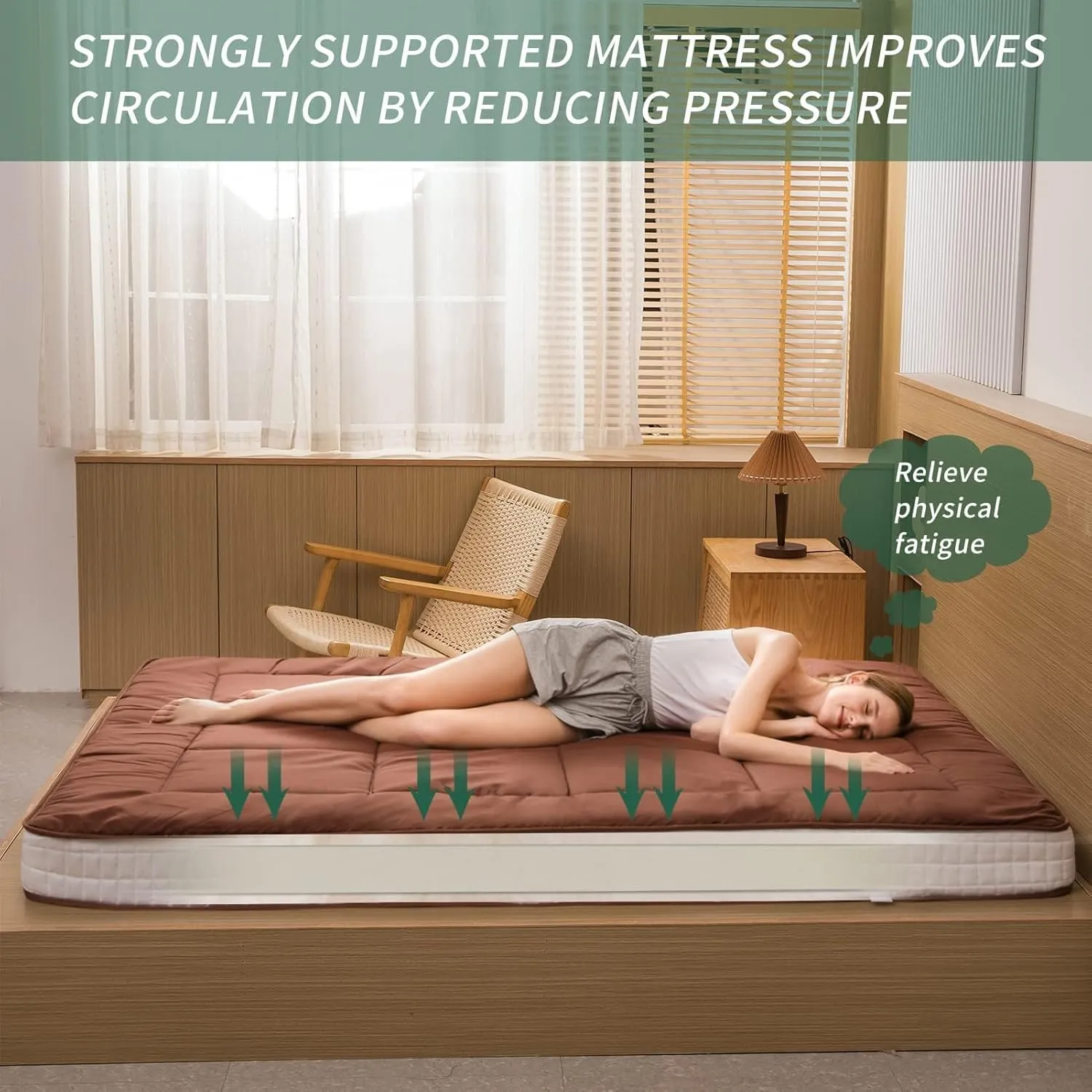 MAXYOYO Cot Mattress Floor Futon Mattress, Narrow Twin Mattress Single Bed Mattress Floor Mattress for Adults, Foldable Roll Up Mattress Floor Bed for Kids, Coffee Camping Cot Single Mattress