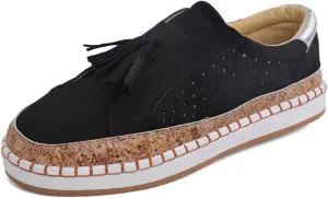 MBETA Women's Flat ShoesWomen's Canvas Breathable Sneakers,Lace-Up Stirrup Two-Color Stitching Tassel Low-Top Casual Single Shoes,Libiyi Comfort Corrective Sneakers
