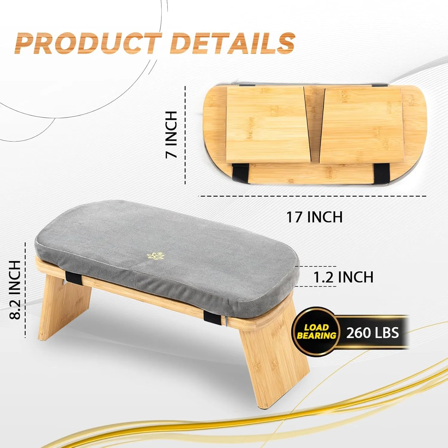 Meditation Bench, Bamboo Meditation Stool, Folding Kneeling Meditation Bench, Seiza Prayer Bench, Prayer Bench with Meditation Cushion, Kneeling Stool
