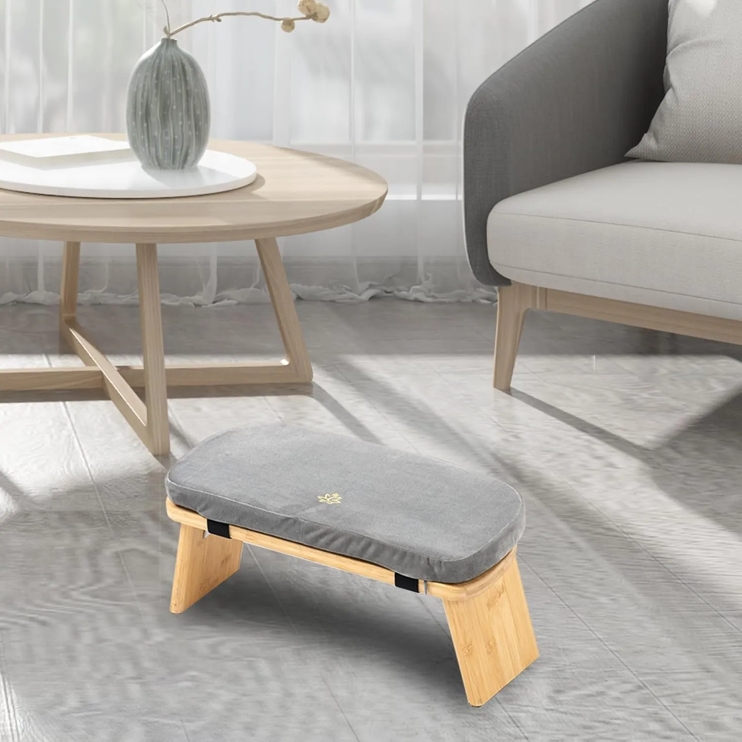 Meditation Bench, Bamboo Meditation Stool, Folding Kneeling Meditation Bench, Seiza Prayer Bench, Prayer Bench with Meditation Cushion, Kneeling Stool