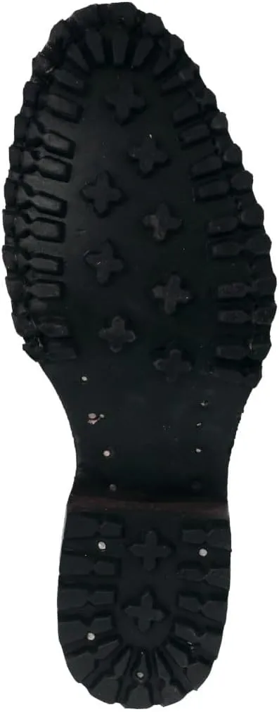 Mens Brown Leather Motorcycle Boots Crocodile Tail Print Round Toe
