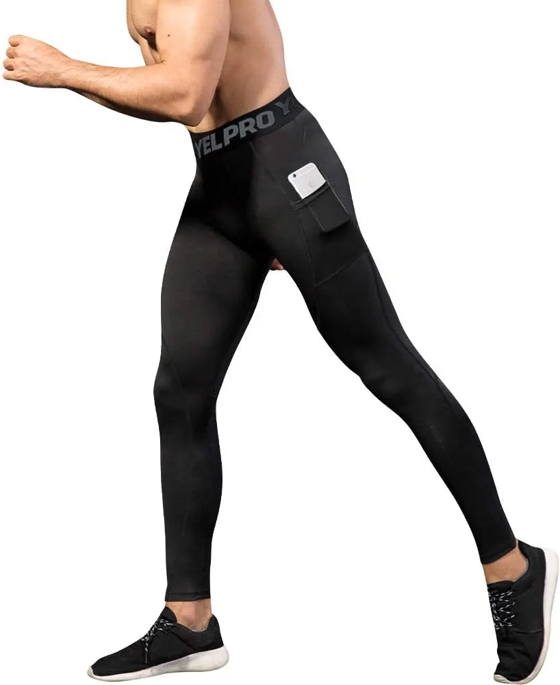 Men’s Compression Pants Athletic Running Leggings Workout Tights Quick Dry Base Layer for Basketball Sports