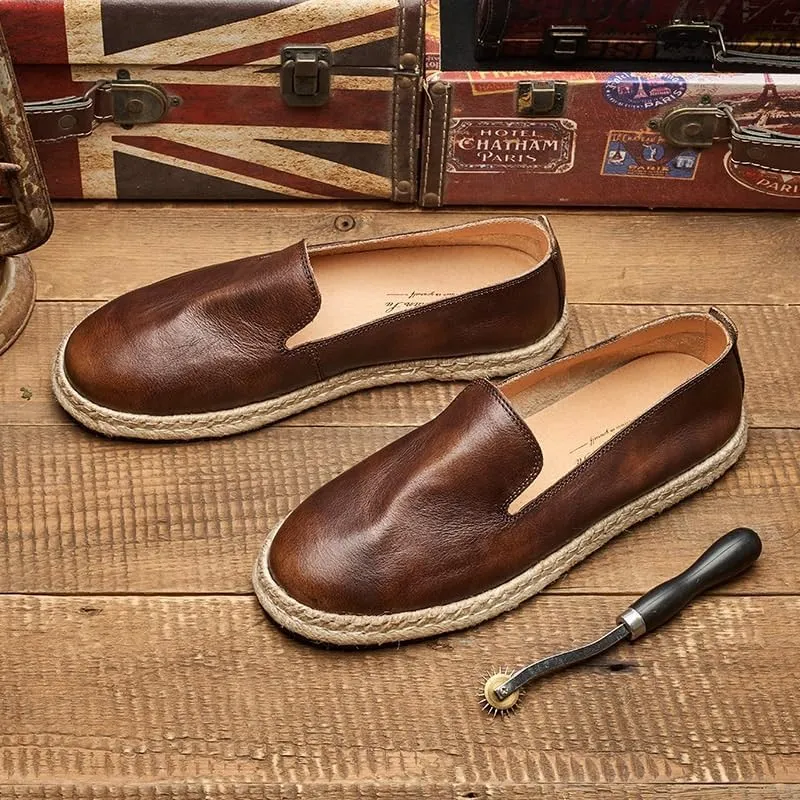 Men's Loafers Slip-On Shoes with Non-Slip Sole Flat Boat Shoes Breathable Comfortable Casual