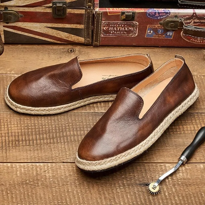 Men's Loafers Slip-On Shoes with Non-Slip Sole Flat Boat Shoes Breathable Comfortable Casual