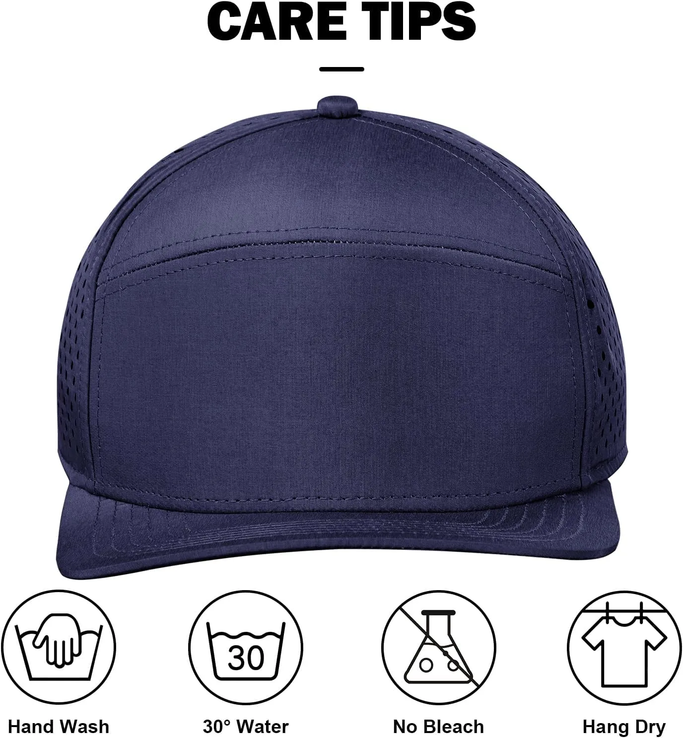 Men's Oversize XXL Flat Brim Baseball Cap Adjustable Performance Snapback Hat Laser Perforated Cap Plus Size for Big Head