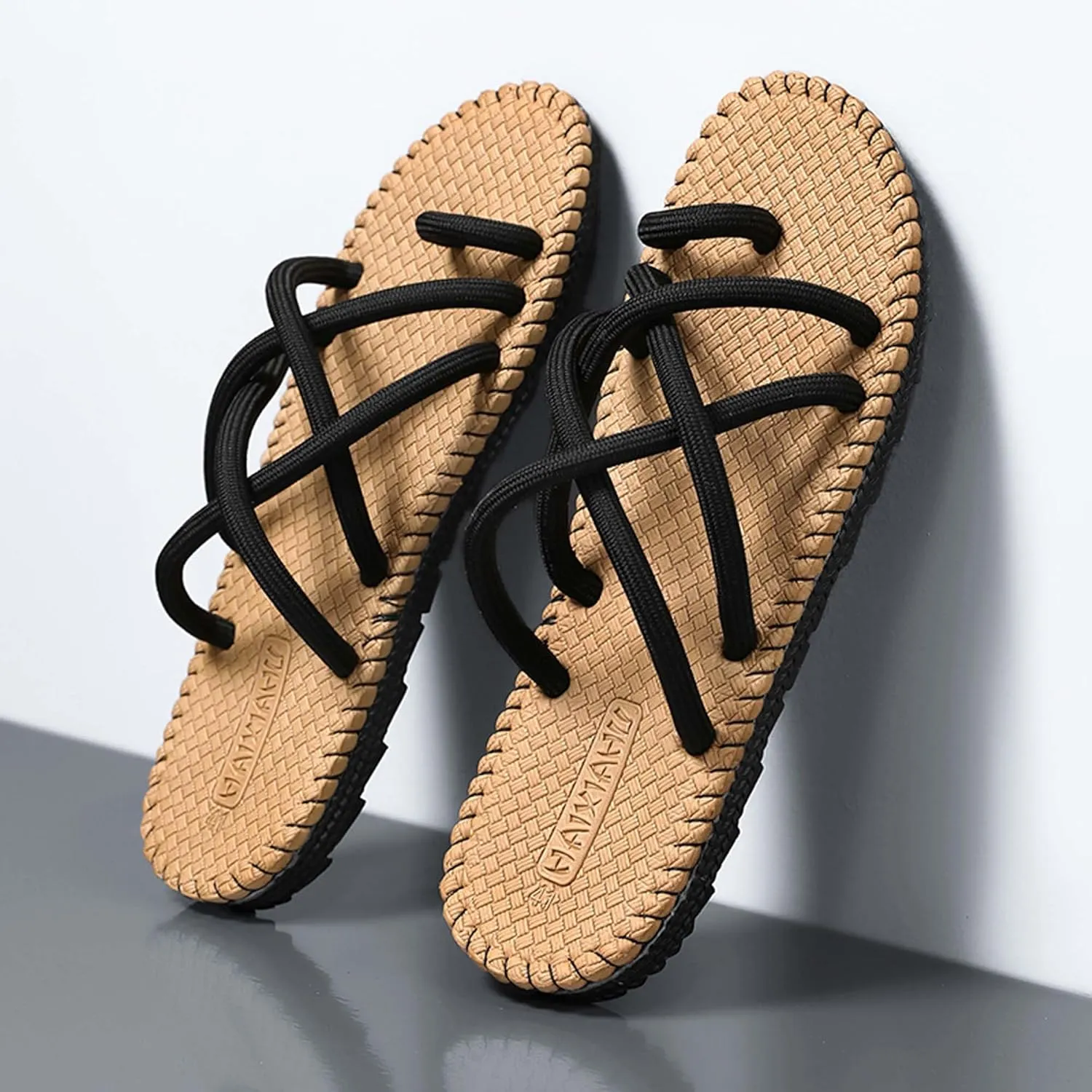 Men's Sandals Flat, beach shoes, water shoes,Comfortable and breathable rope slippers