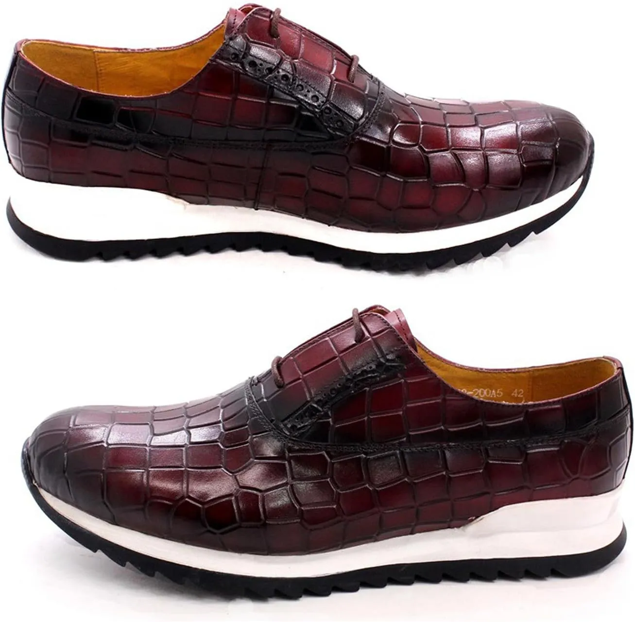 Mens Sneakers Casual Shoes Fashion Comfort Walking Shoes Modern Breathable Genunie Leather Flat Oxfords Men's Running Shoes