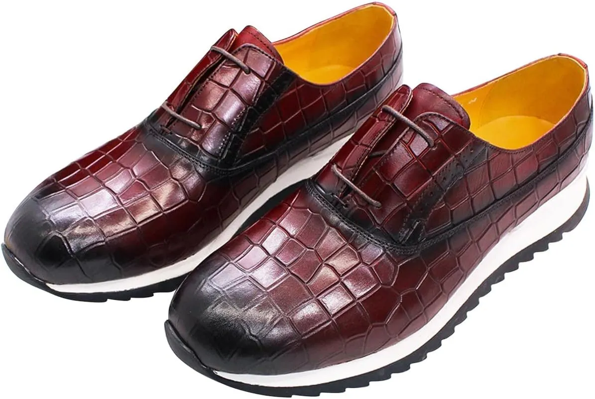 Mens Sneakers Casual Shoes Fashion Comfort Walking Shoes Modern Breathable Genunie Leather Flat Oxfords Men's Running Shoes
